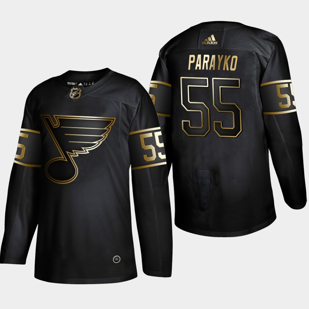 Personalized Blues 55 Colton Parayko Black Gold Jersey