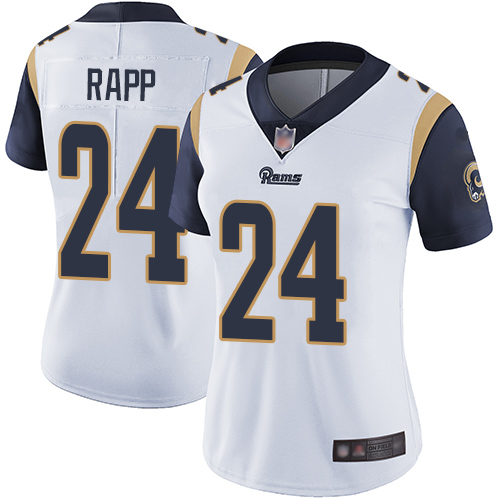 Personalized Rams #24 Taylor Rapp White Women’s Stitched Football Untouchable Limited Jersey