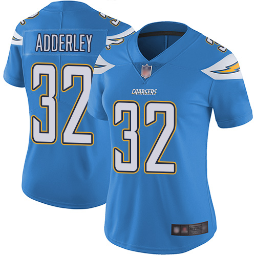Personalized Chargers #32 Nasir Adderley Electric Blue Alternate Women’s Stitched Football Untouchable Limited Jersey
