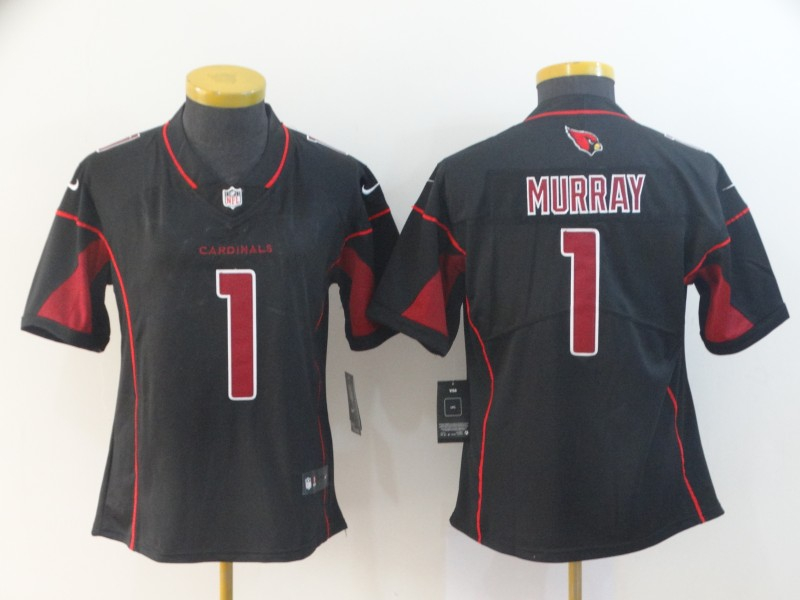 Personalized Cardinals 1 Kyler Murray Black Women 2019 NFL Draft First Round Pick Color Rush Limited Jersey