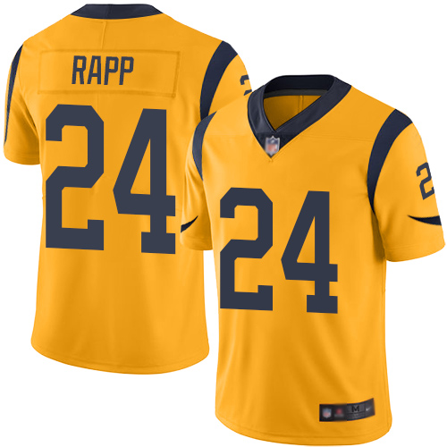 Personalized Rams #24 Taylor Rapp Gold Youth Stitched Football Limited Rush Jersey