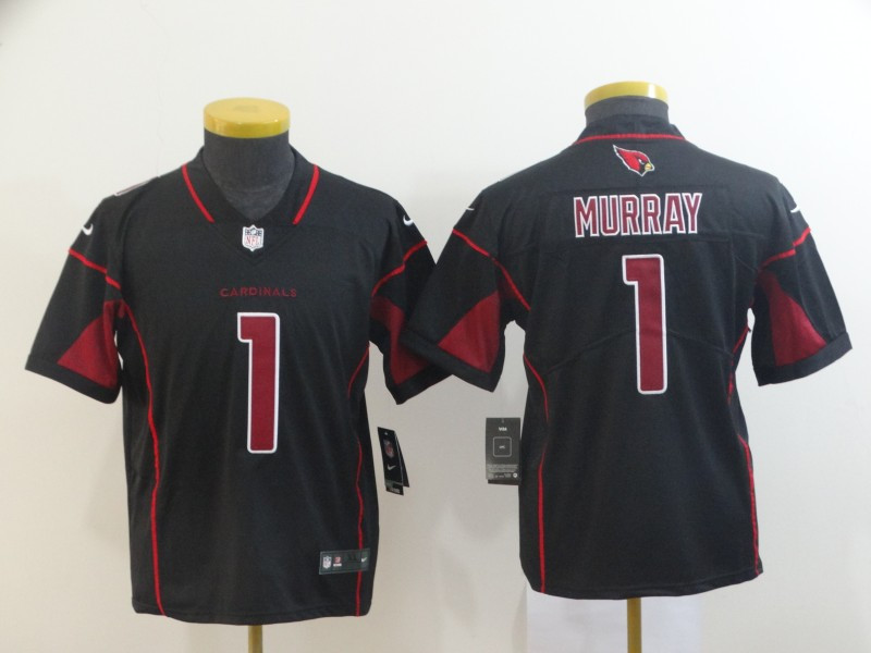 Personalized Cardinals 1 Kyler Murray Black Youth 2019 NFL Draft First Round Pick Color Rush Limited Jersey