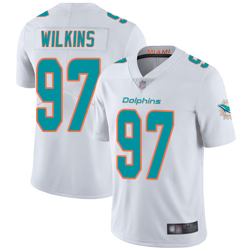 Personalized Dolphins #97 Christian Wilkins White Youth Stitched Football Untouchable Limited Jersey