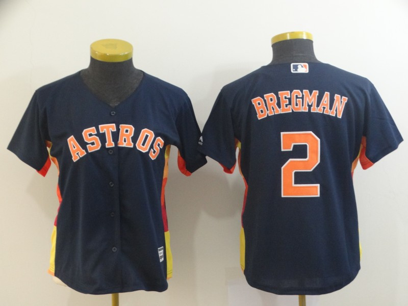Personalized Astros 2 Alex Bregman Navy Women Cool Base Jersey