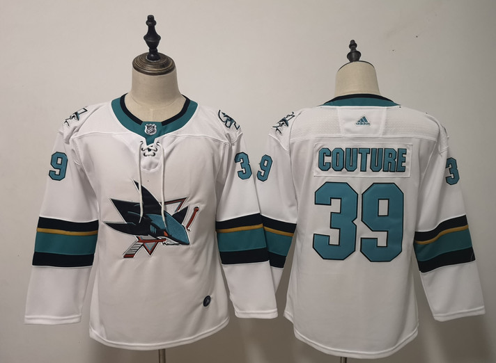 Personalized Sharks 39 Logan Couture White Youth Jersey