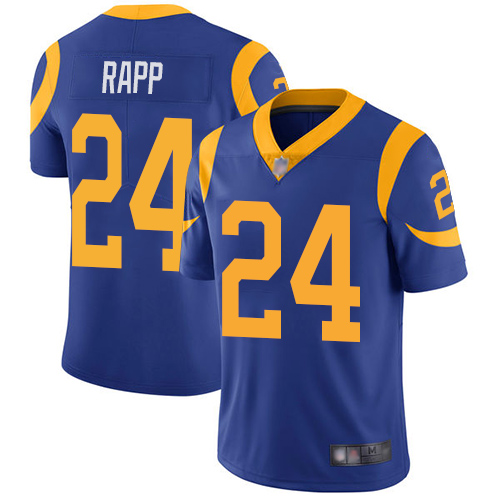 Personalized Rams #24 Taylor Rapp Royal Blue Alternate Men’s Stitched Football Untouchable Limited Jersey