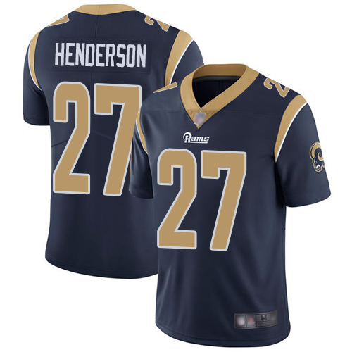 Personalized Rams #27 Darrell Henderson Navy Blue Team Color Men’s Stitched Football Untouchable Limited Jersey