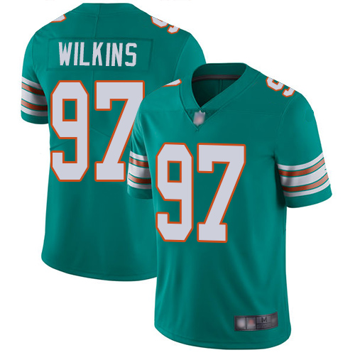 Personalized Dolphins #97 Christian Wilkins Aqua Green Alternate Men’s Stitched Football Untouchable Limited Jersey