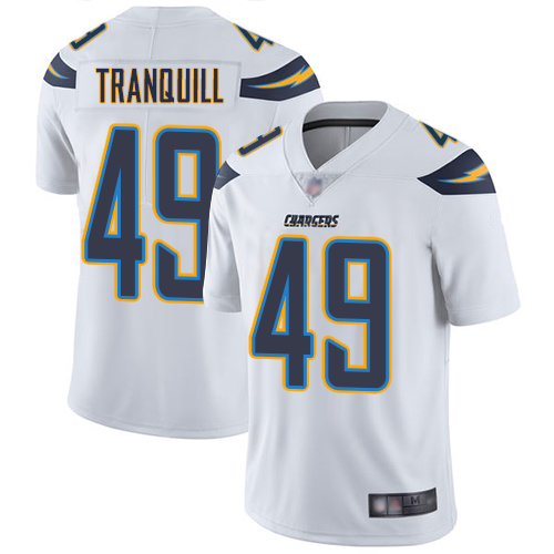 Personalized Chargers #49 Drue Tranquill White Men’s Stitched Football Untouchable Limited Jersey
