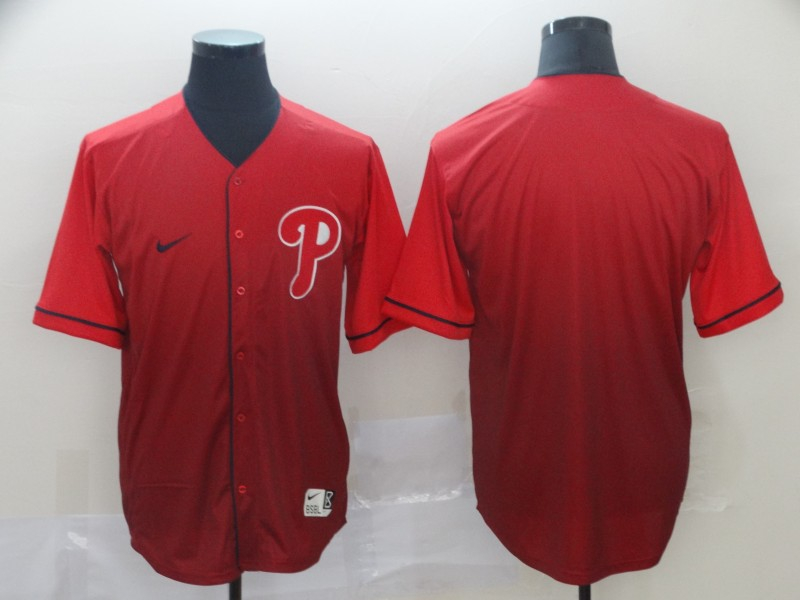 Personalized Phillies Blank Red Drift Fashion Jersey