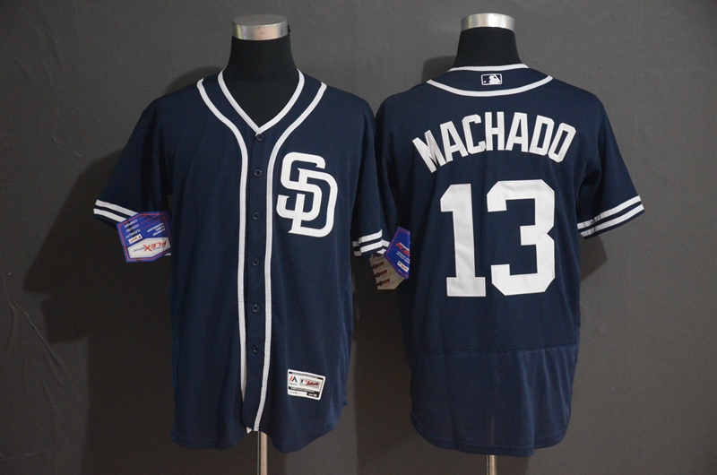 Personalized Padres 13 Manny Machado Navy Flexbase Jersey