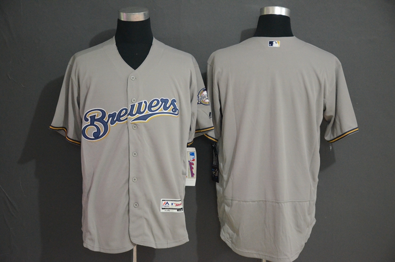 Personalized Brewers Blank Gray Flexbase Jersey