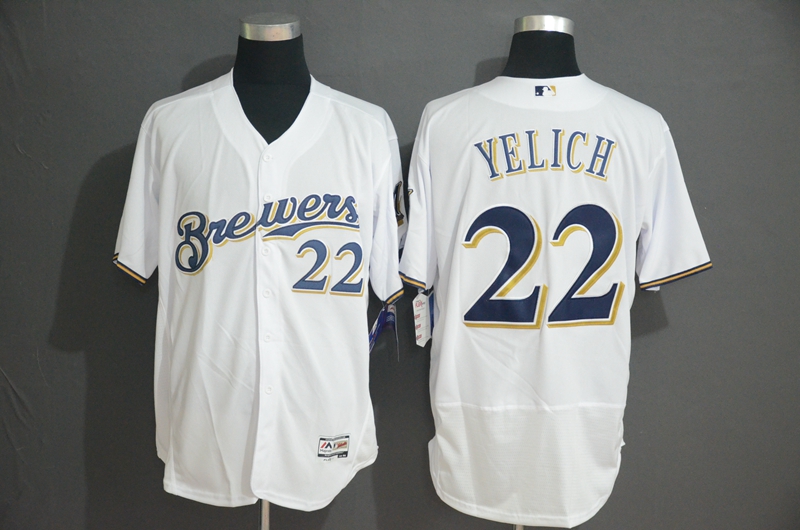 Personalized Brewers 22 Christian Yelich White Flexbase Jersey