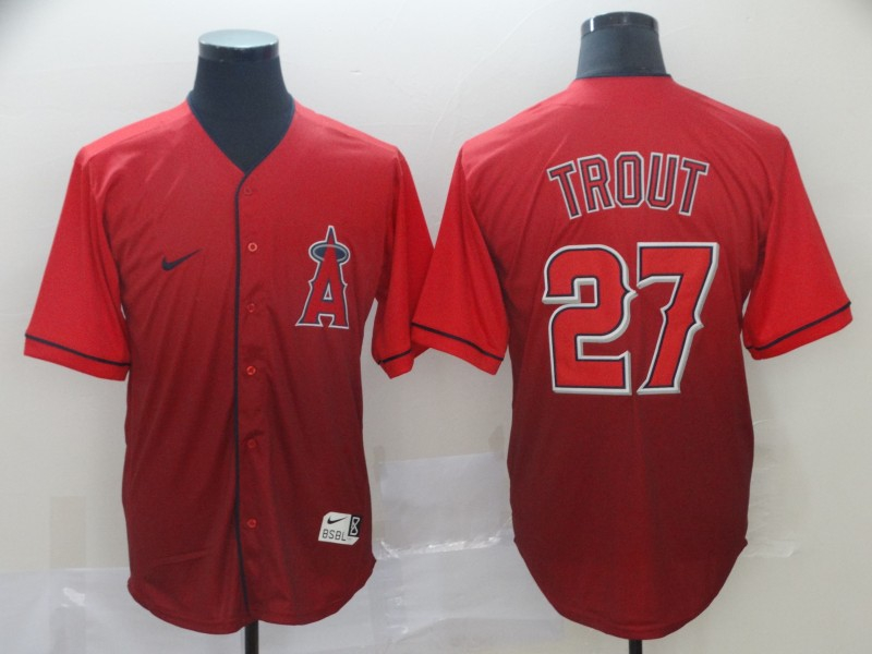 Personalized Angels 27 Mike Trout Red Drift Fashion Jersey