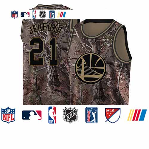 Personalized Warriors #21 Jonas Jerebko Camo 2019 Finals Bound Basketball Swingman Realtree Collection Jersey