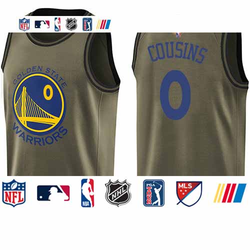 Personalized Warriors #0 DeMarcus Cousins Green 2019 Finals Bound Basketball Swingman Salute to Service Jersey