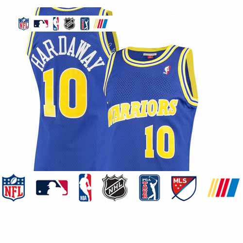 Personalized Warriors 10 Tim Hardaway Blue 1990-92 Hardwood Classics Mesh Jersey