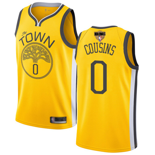 Personalized Warriors #0 DeMarcus Cousins Gold 2019 Finals Bound Basketball Swingman Earned Edition Jersey