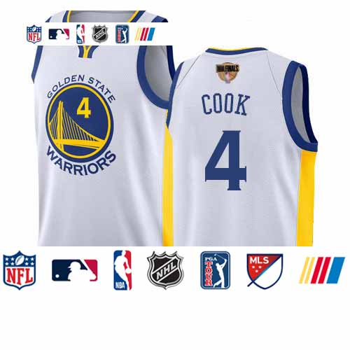 Personalized Warriors #4 Quinn Cook White 2019 Finals Bound Basketball Swingman Association Edition Jersey
