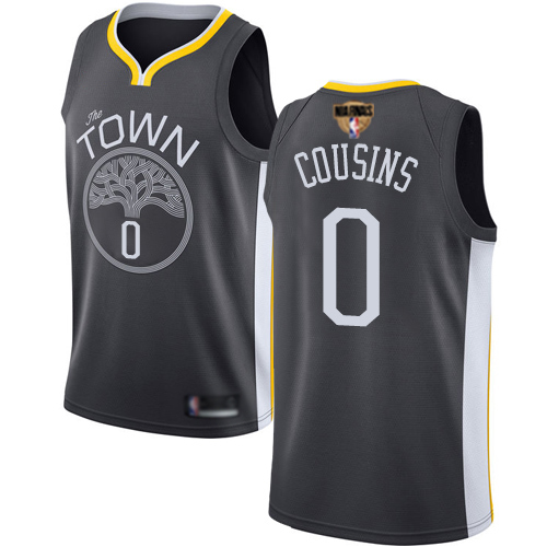 Personalized Warriors #0 DeMarcus Cousins Black 2019 Finals Bound Basketball Swingman Statement Edition Jersey