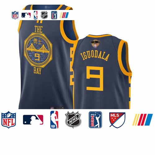 Personalized Warriors #9 Andre Iguodala Navy 2019 Finals Bound Basketball Swingman City Edition 2018 19 Jersey