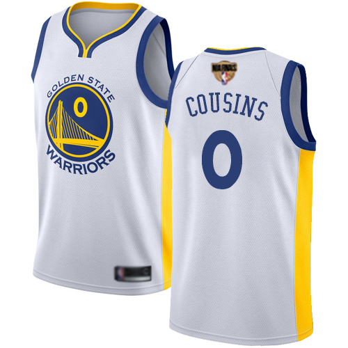 Personalized Warriors #0 DeMarcus Cousins White 2019 Finals Bound Basketball Swingman Association Edition Jersey
