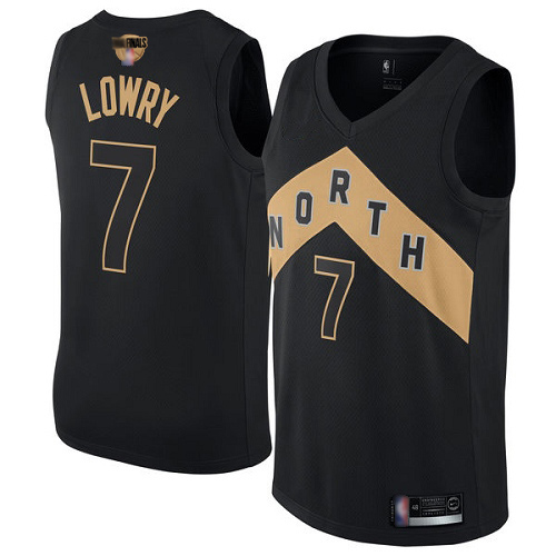 Personalized Raptors #7 Kyle Lowry Black 2019 Finals Bound Basketball Swingman City Edition Jersey