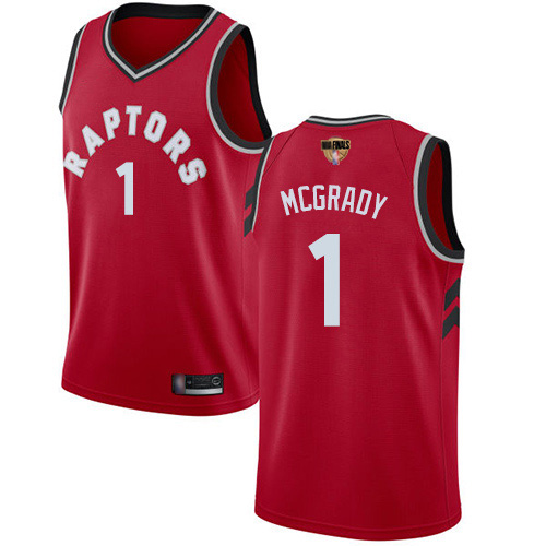 Personalized Raptors #1 Tracy Mcgrady Red 2019 Finals Bound Basketball Swingman Icon Edition Jersey