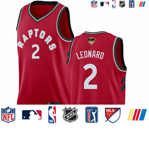 Personalized Raptors #2 Kawhi Leonard Red 2019 Finals Bound Basketball Swingman Icon Edition Jersey