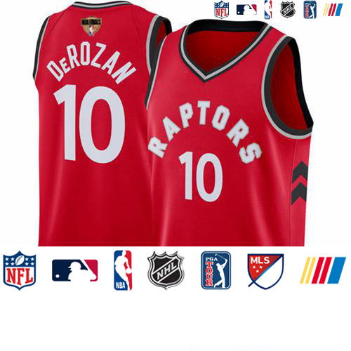 Personalized Raptors #10 DeMar DeRozan Red 2019 Finals Bound Basketball Swingman Icon Edition Jersey