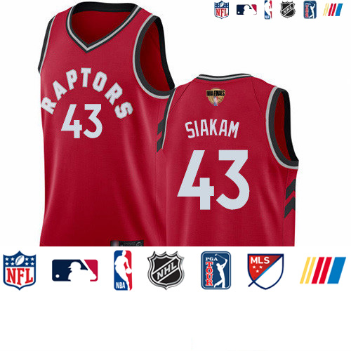 Personalized Raptors #43 Pascal Siakam Red 2019 Finals Bound Basketball Swingman Icon Edition Jersey