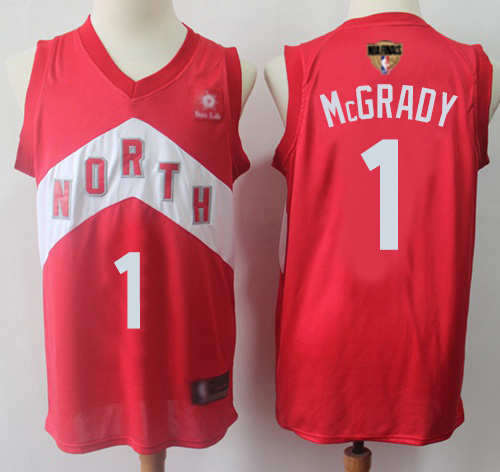 Personalized Raptors #1 Tracy Mcgrady Red 2019 Finals Bound Basketball Swingman Earned Edition Jersey