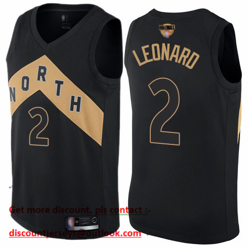 Personalized Raptors #2 Kawhi Leonard Black 2019 Finals Bound Basketball Swingman City Edition Jersey