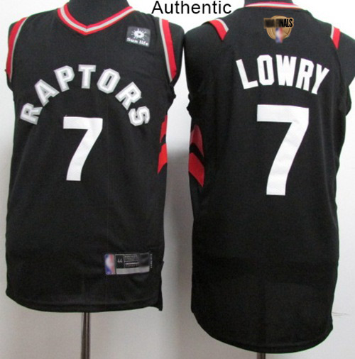 Personalized Raptors #7 Kyle Lowry Black 2019 Finals Bound Basketball Authentic Statement Edition Jersey