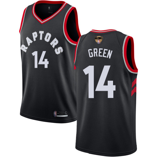 Personalized Raptors #14 Danny Green Black 2019 Finals Bound Basketball Swingman Statement Edition Jersey