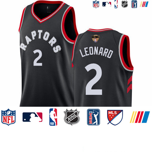 Personalized Raptors #2 Kawhi Leonard Black 2019 Finals Bound Basketball Swingman Statement Edition Jersey