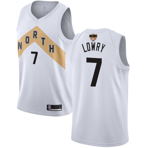 Personalized Raptors #7 Kyle Lowry White 2019 Finals Bound Basketball Swingman City Edition 2018 19 Jersey