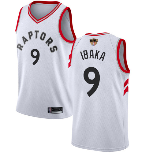 Personalized Raptors #9 Serge Ibaka White 2019 Finals Bound Basketball Swingman Association Edition Jersey