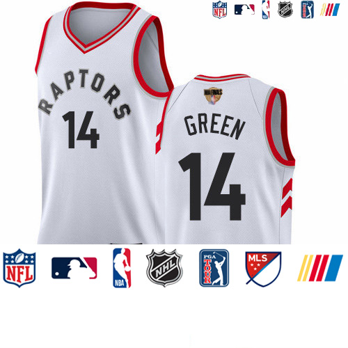 Personalized Raptors #14 Danny Green White 2019 Finals Bound Basketball Swingman Association Edition Jersey