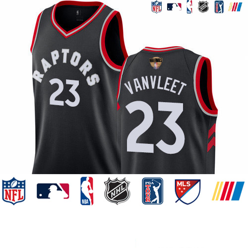 Personalized Raptors #23 Fred VanVleet Black 2019 Finals Bound Basketball Swingman Statement Edition Jersey