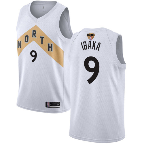 Personalized Raptors #9 Serge Ibaka White 2019 Finals Bound Basketball Swingman City Edition 2018 19 Jersey