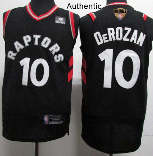 Personalized Raptors #10 DeMar DeRozan Black 2019 Finals Bound Basketball Authentic Statement Edition Jersey