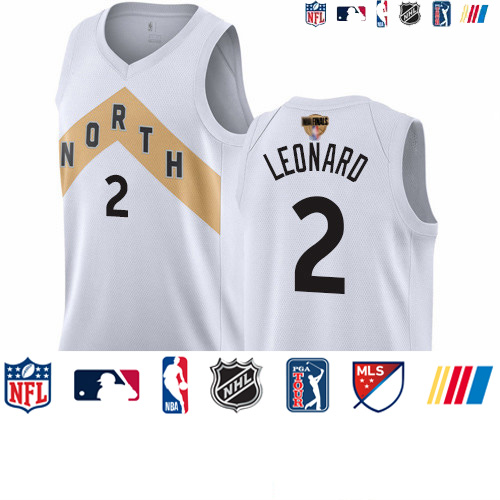 Personalized Raptors #2 Kawhi Leonard White 2019 Finals Bound Basketball Swingman City Edition 2018 19 Jersey