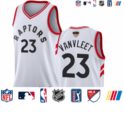 Personalized Raptors #23 Fred VanVleet White 2019 Finals Bound Basketball Swingman Association Edition Jersey