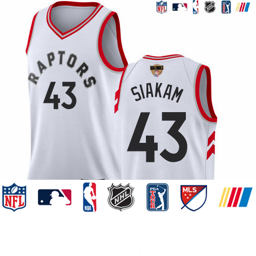 Personalized Raptors #43 Pascal Siakam White 2019 Finals Bound Basketball Swingman Association Edition Jersey