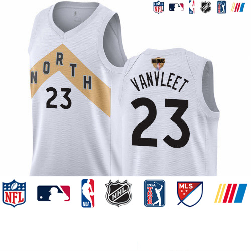 Personalized Raptors #23 Fred VanVleet White 2019 Finals Bound Basketball Swingman City Edition 2018 19 Jersey