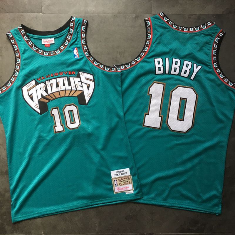 Personalized Grizzlies 10 Mike Bibby Teal 1998-99 Hardwood Classics Jersey