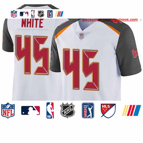 Personalized Buccaneers #45 Devin White White Youth Stitched Football Untouchable Limited Jersey