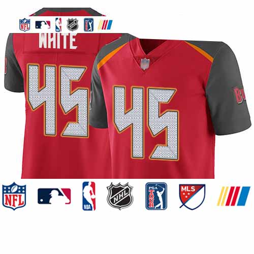 Personalized Buccaneers #45 Devin White Red Team Color Youth Stitched Football Untouchable Limited Jersey