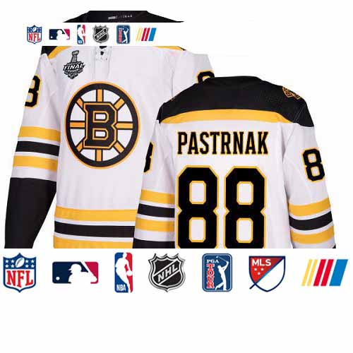 Personalized Bruins #88 David Pastrnak White Road Authentic Stanley Cup Final Bound Youth Stitched Hockey Jersey